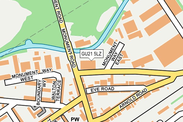 GU21 5LZ map - OS OpenMap – Local (Ordnance Survey)