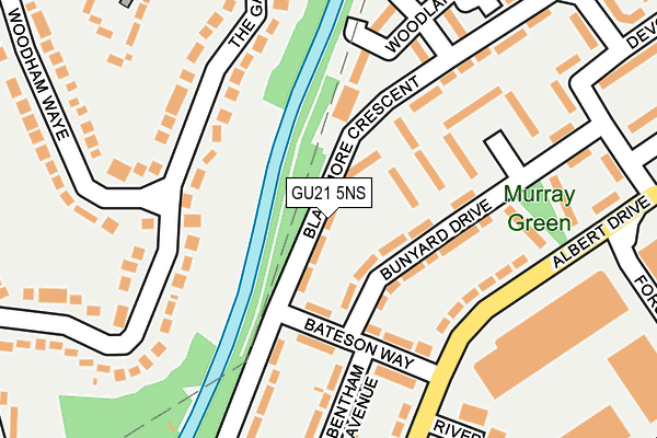 GU21 5NS map - OS OpenMap – Local (Ordnance Survey)