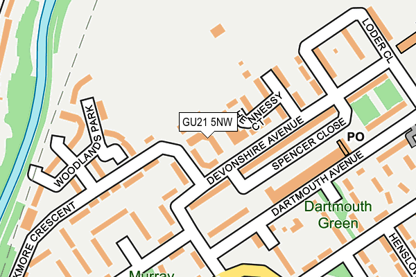 GU21 5NW map - OS OpenMap – Local (Ordnance Survey)