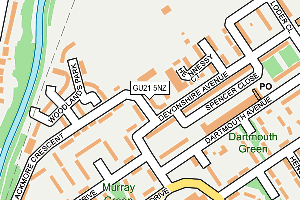 GU21 5NZ map - OS OpenMap – Local (Ordnance Survey)