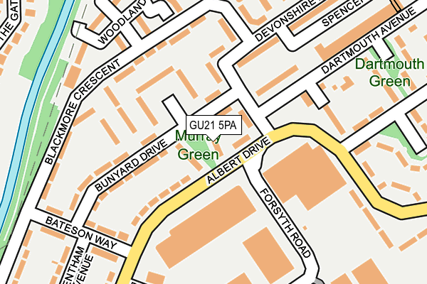 GU21 5PA map - OS OpenMap – Local (Ordnance Survey)