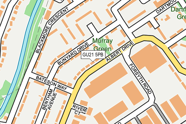 GU21 5PB map - OS OpenMap – Local (Ordnance Survey)