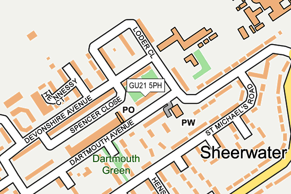 GU21 5PH map - OS OpenMap – Local (Ordnance Survey)