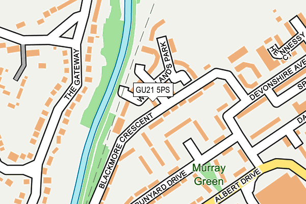 GU21 5PS map - OS OpenMap – Local (Ordnance Survey)