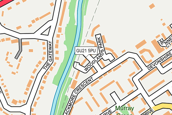 GU21 5PU map - OS OpenMap – Local (Ordnance Survey)