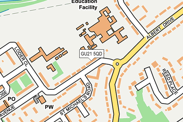 GU21 5QD map - OS OpenMap – Local (Ordnance Survey)
