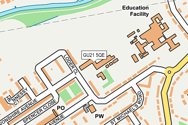 GU21 5QE map - OS OpenMap – Local (Ordnance Survey)