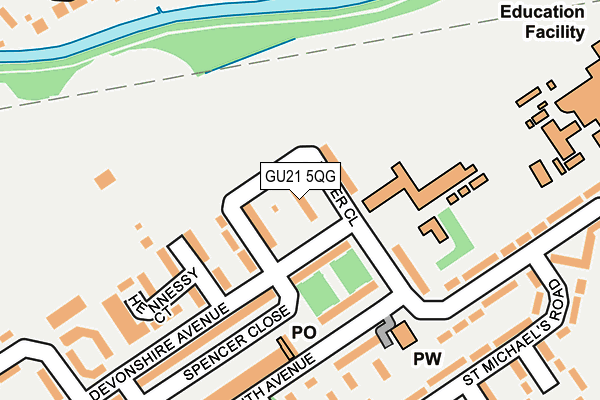 GU21 5QG map - OS OpenMap – Local (Ordnance Survey)