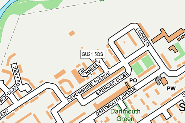 GU21 5QS map - OS OpenMap – Local (Ordnance Survey)