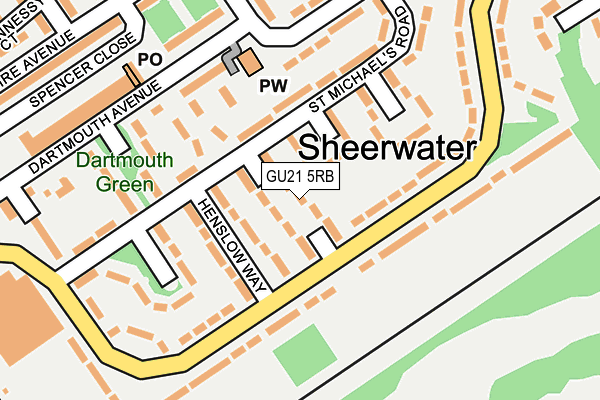 GU21 5RB map - OS OpenMap – Local (Ordnance Survey)