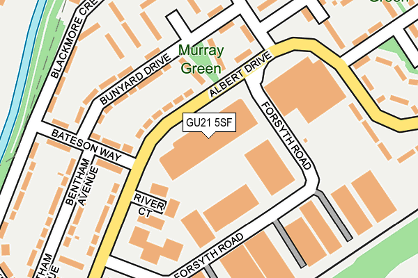 GU21 5SF map - OS OpenMap – Local (Ordnance Survey)