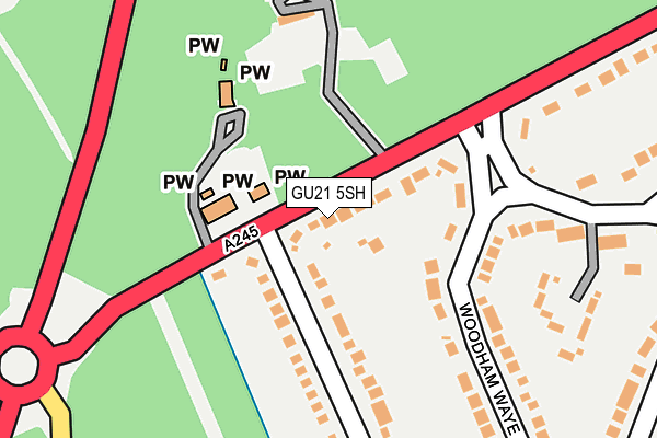 GU21 5SH map - OS OpenMap – Local (Ordnance Survey)