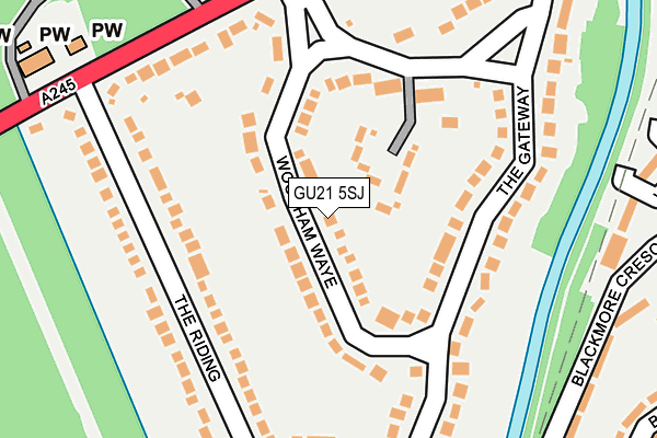 GU21 5SJ map - OS OpenMap – Local (Ordnance Survey)