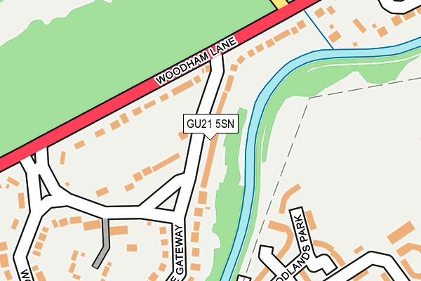 GU21 5SN map - OS OpenMap – Local (Ordnance Survey)