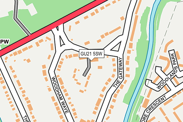 GU21 5SW map - OS OpenMap – Local (Ordnance Survey)