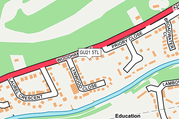 GU21 5TL map - OS OpenMap – Local (Ordnance Survey)