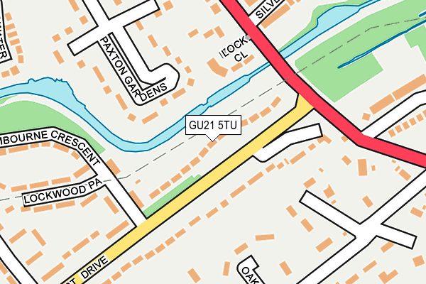 GU21 5TU map - OS OpenMap – Local (Ordnance Survey)