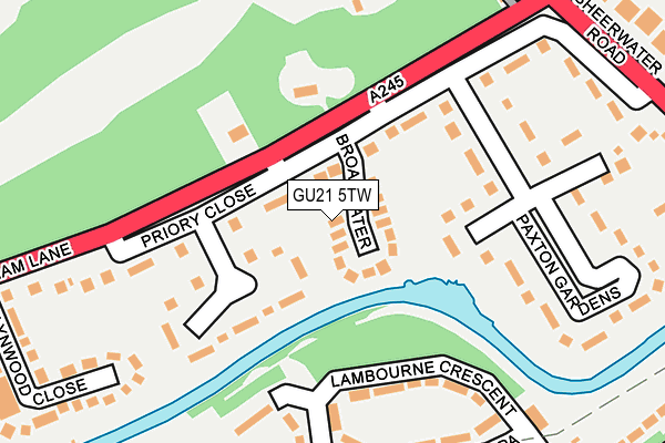 GU21 5TW map - OS OpenMap – Local (Ordnance Survey)