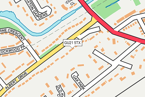GU21 5TX map - OS OpenMap – Local (Ordnance Survey)