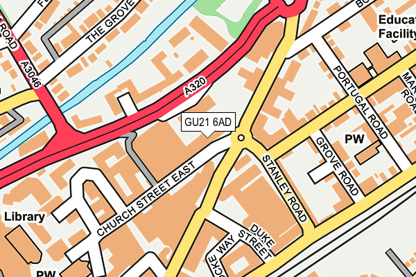 GU21 6AD map - OS OpenMap – Local (Ordnance Survey)