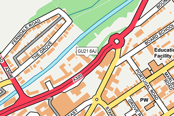 GU21 6AJ map - OS OpenMap – Local (Ordnance Survey)