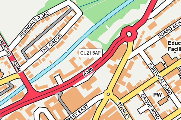 GU21 6AP map - OS OpenMap – Local (Ordnance Survey)