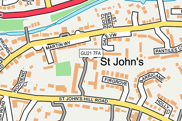 GU21 7FA map - OS OpenMap – Local (Ordnance Survey)