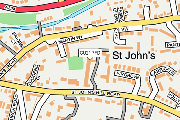 GU21 7FD map - OS OpenMap – Local (Ordnance Survey)