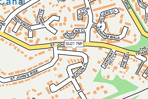 GU21 7NP map - OS OpenMap – Local (Ordnance Survey)