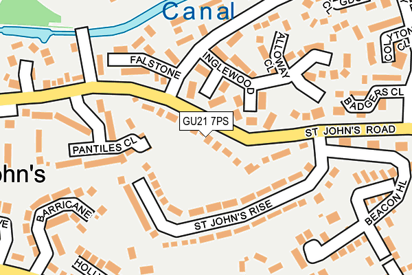 GU21 7PS map - OS OpenMap – Local (Ordnance Survey)