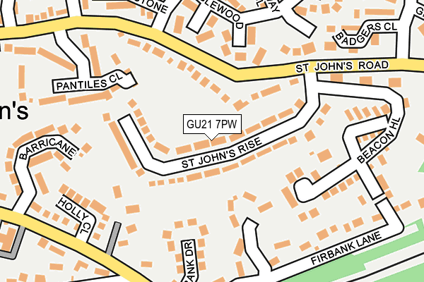 GU21 7PW map - OS OpenMap – Local (Ordnance Survey)