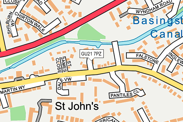 GU21 7PZ map - OS OpenMap – Local (Ordnance Survey)