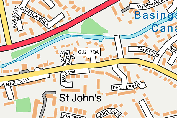 GU21 7QA map - OS OpenMap – Local (Ordnance Survey)