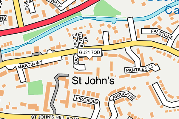 GU21 7QD map - OS OpenMap – Local (Ordnance Survey)