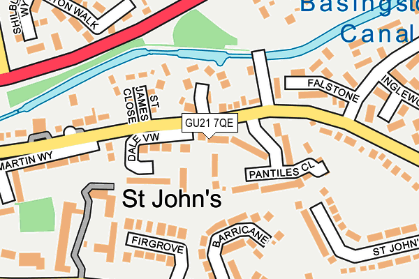 GU21 7QE map - OS OpenMap – Local (Ordnance Survey)