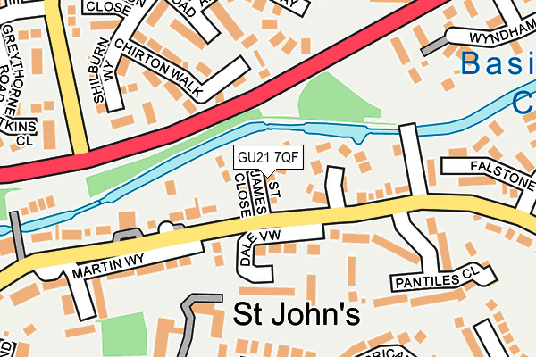 GU21 7QF map - OS OpenMap – Local (Ordnance Survey)