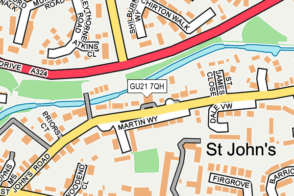 GU21 7QH map - OS OpenMap – Local (Ordnance Survey)