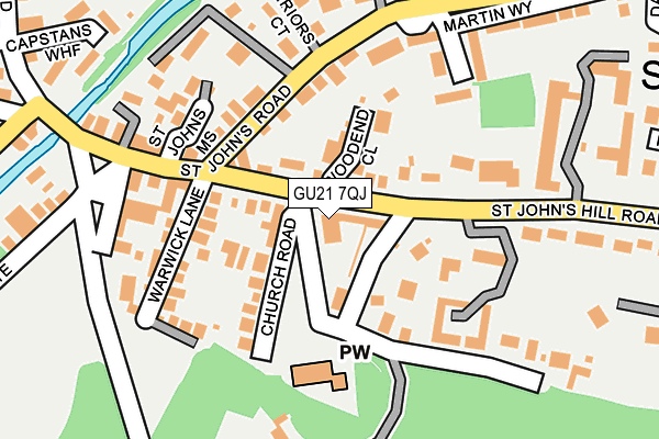 GU21 7QJ map - OS OpenMap – Local (Ordnance Survey)