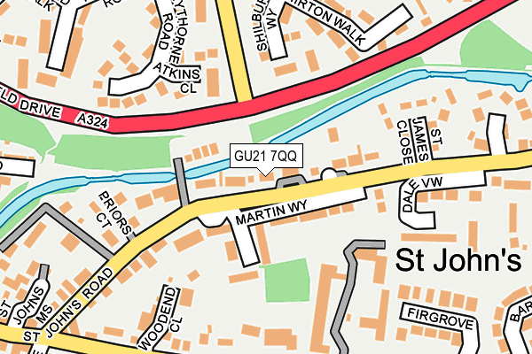 GU21 7QQ map - OS OpenMap – Local (Ordnance Survey)