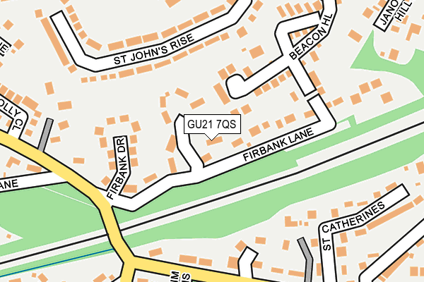 GU21 7QS map - OS OpenMap – Local (Ordnance Survey)