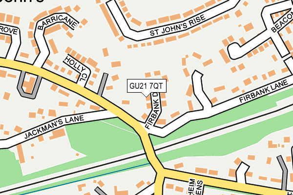 GU21 7QT map - OS OpenMap – Local (Ordnance Survey)