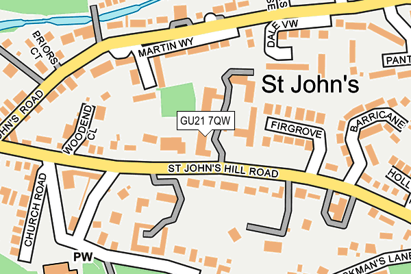 GU21 7QW map - OS OpenMap – Local (Ordnance Survey)