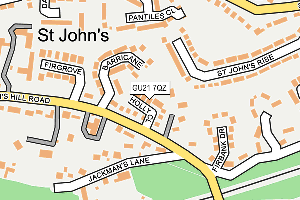 GU21 7QZ map - OS OpenMap – Local (Ordnance Survey)