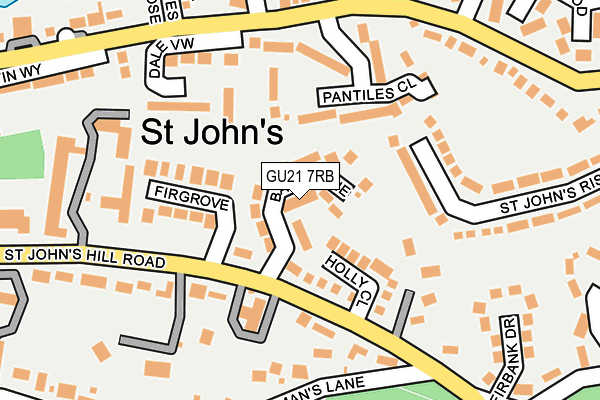 GU21 7RB map - OS OpenMap – Local (Ordnance Survey)