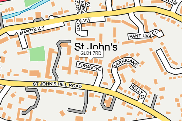 GU21 7RD map - OS OpenMap – Local (Ordnance Survey)