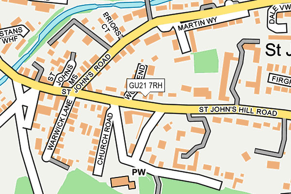 GU21 7RH map - OS OpenMap – Local (Ordnance Survey)