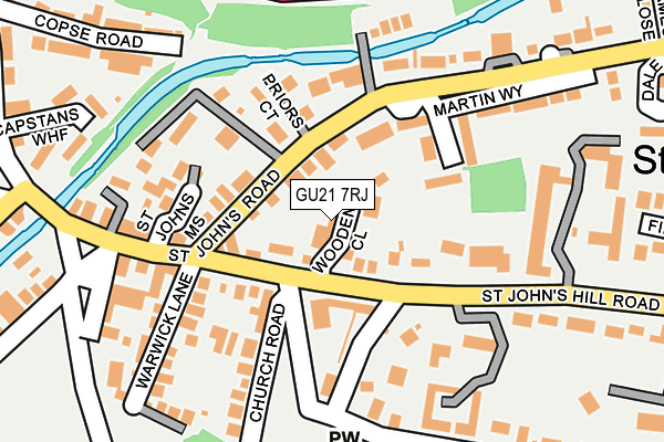 GU21 7RJ map - OS OpenMap – Local (Ordnance Survey)