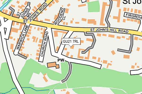 GU21 7RL map - OS OpenMap – Local (Ordnance Survey)