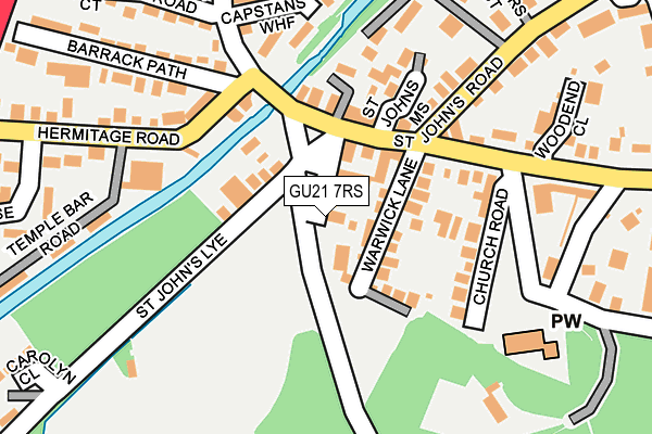 GU21 7RS map - OS OpenMap – Local (Ordnance Survey)