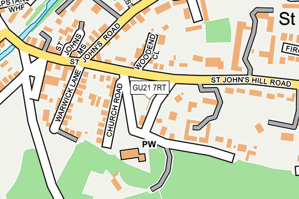 GU21 7RT map - OS OpenMap – Local (Ordnance Survey)